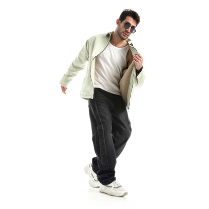 Jabardine jacket with zipper