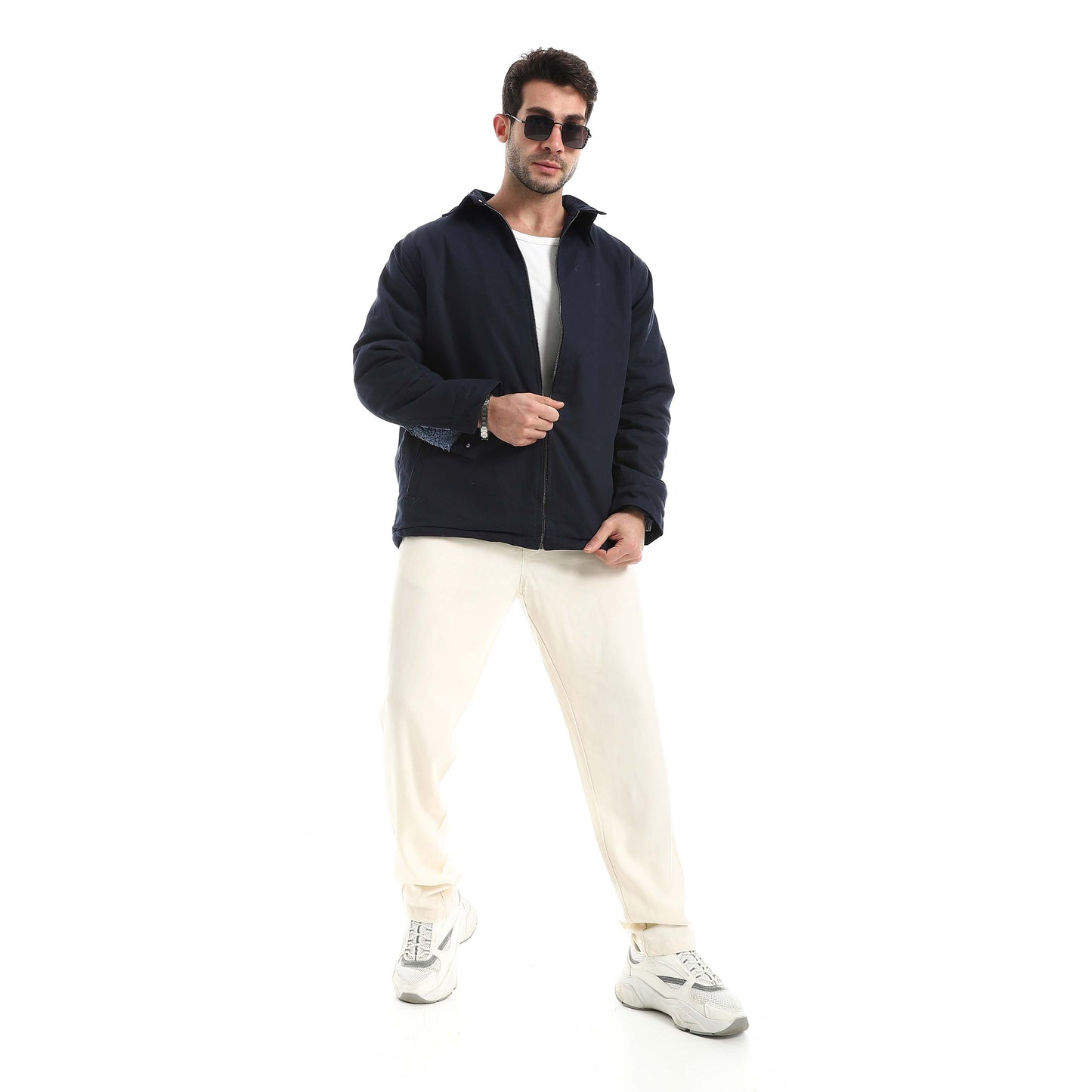 Jabardine jacket with zipper