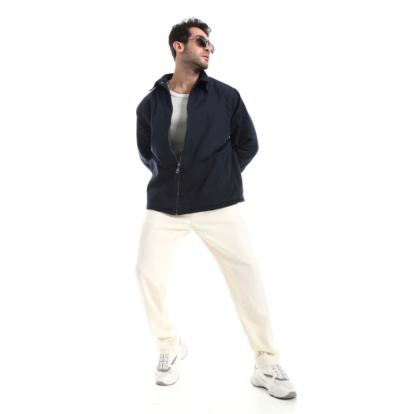 Jabardine jacket with zipper