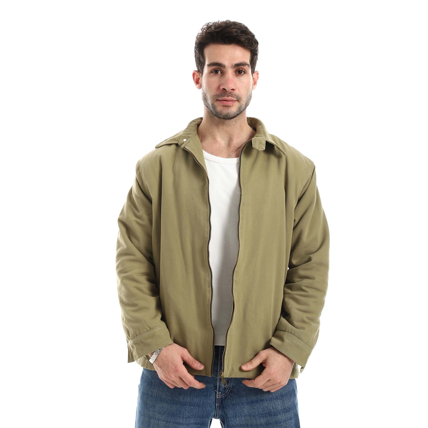 Jabardine jacket with zipper