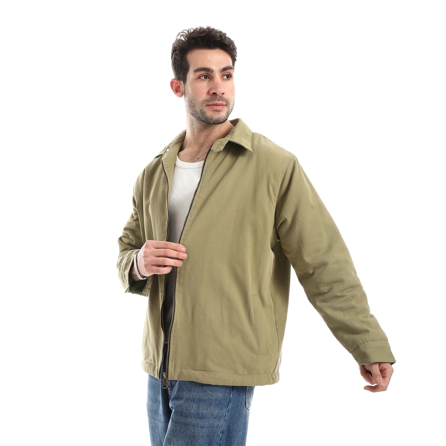 Jabardine jacket with zipper