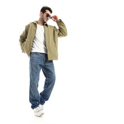Jabardine jacket with zipper
