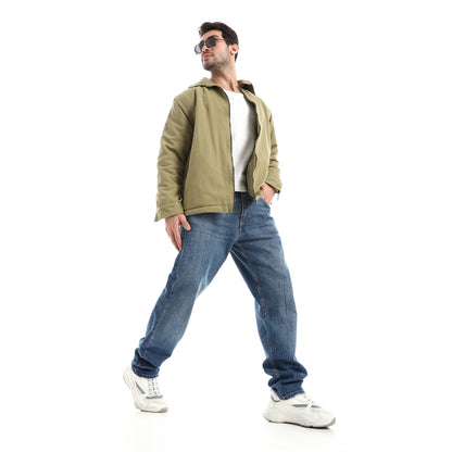 Jabardine jacket with zipper