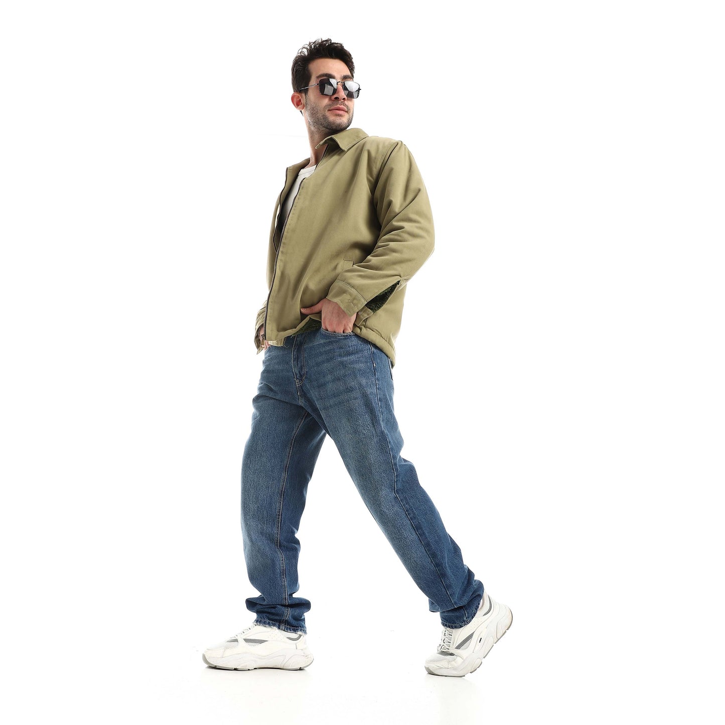 Jabardine jacket with zipper