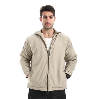 Plush jacket with zipper