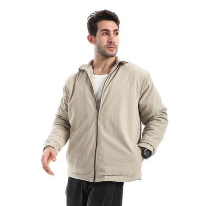 Plush jacket with zipper