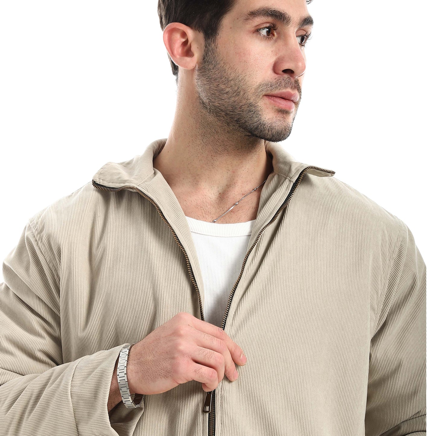Plush jacket with zipper