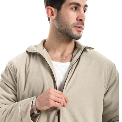 Plush jacket with zipper