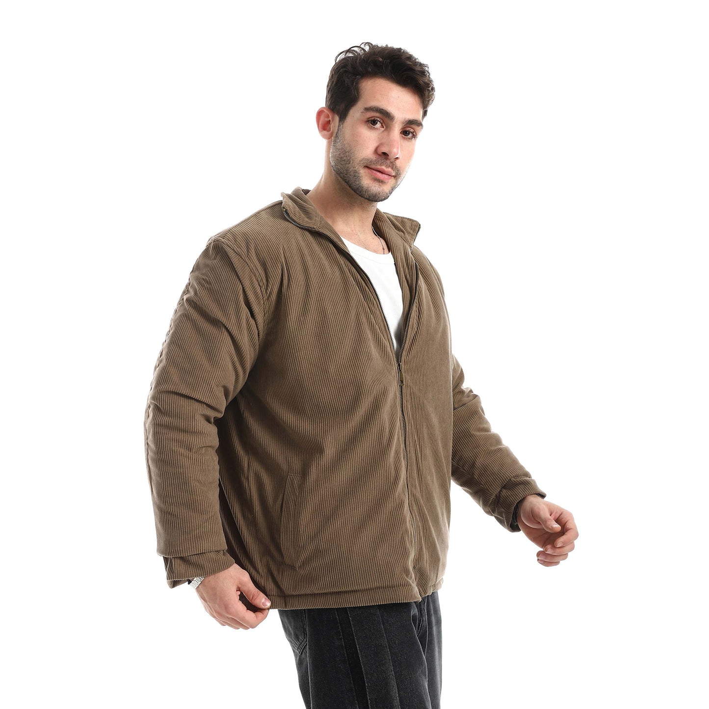 Plush jacket with zipper