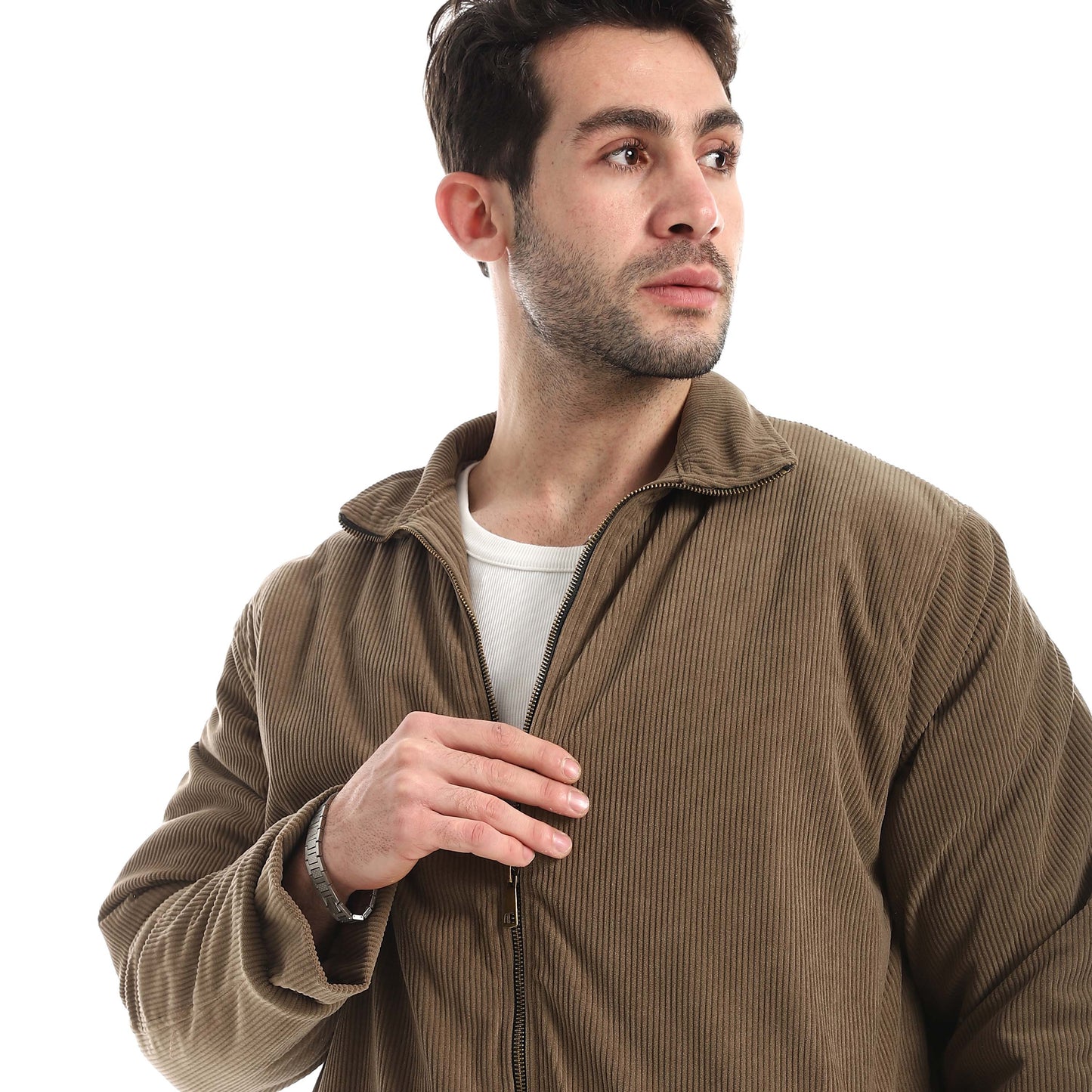 Plush jacket with zipper