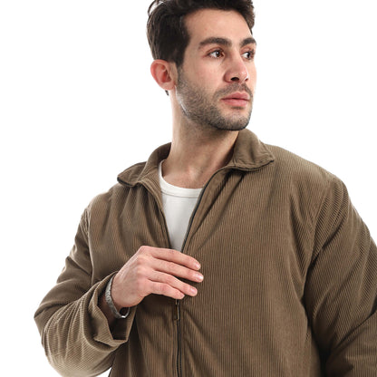 Plush jacket with zipper