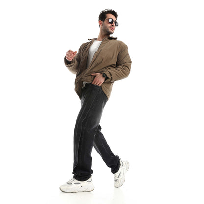 Plush jacket with zipper