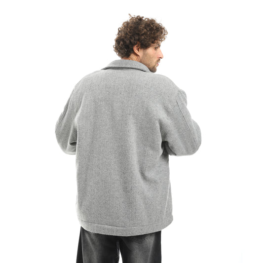 Plush jacket with zipper