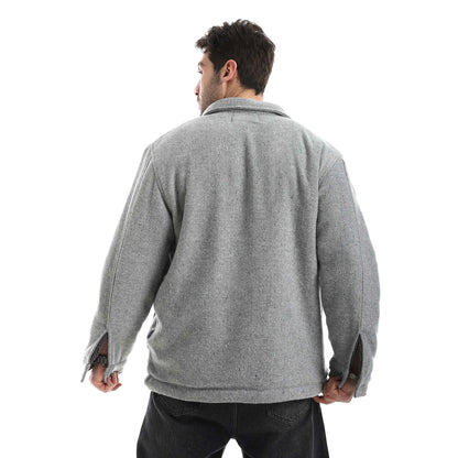 Plush jacket with zipper