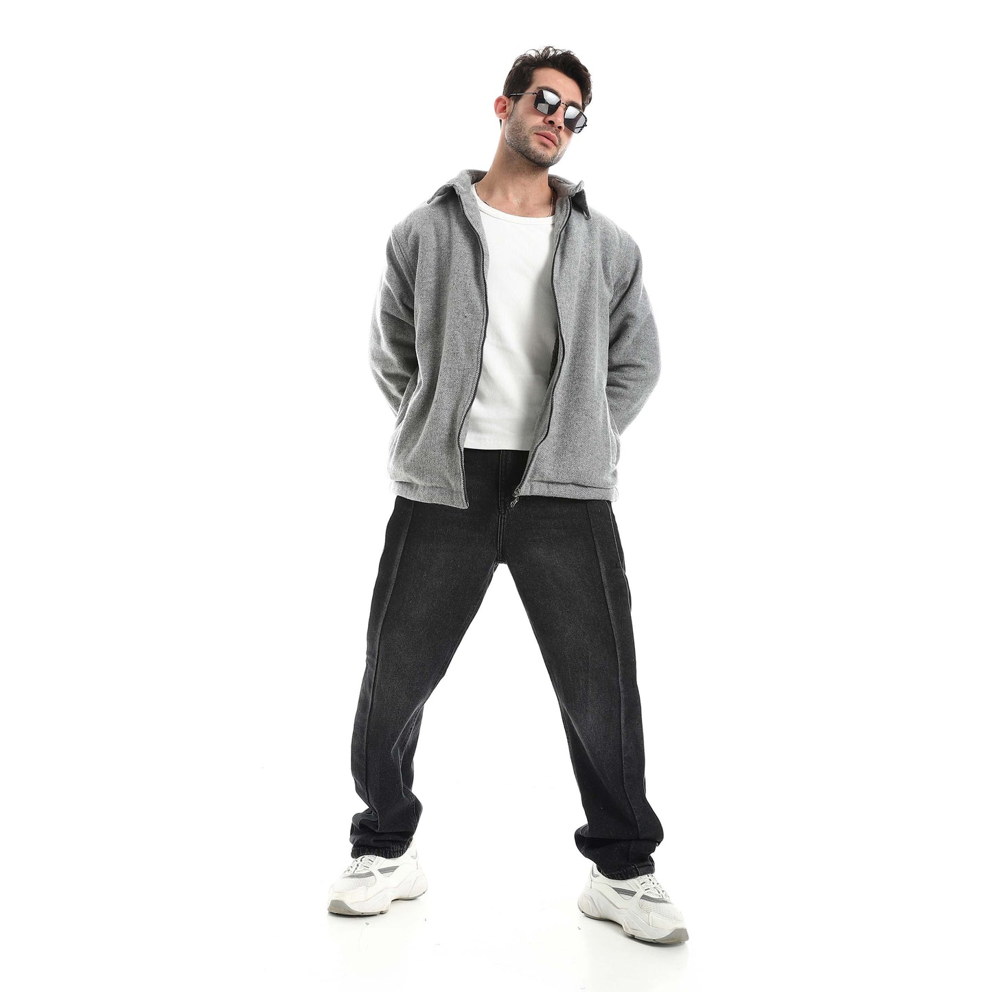 Plush jacket with zipper