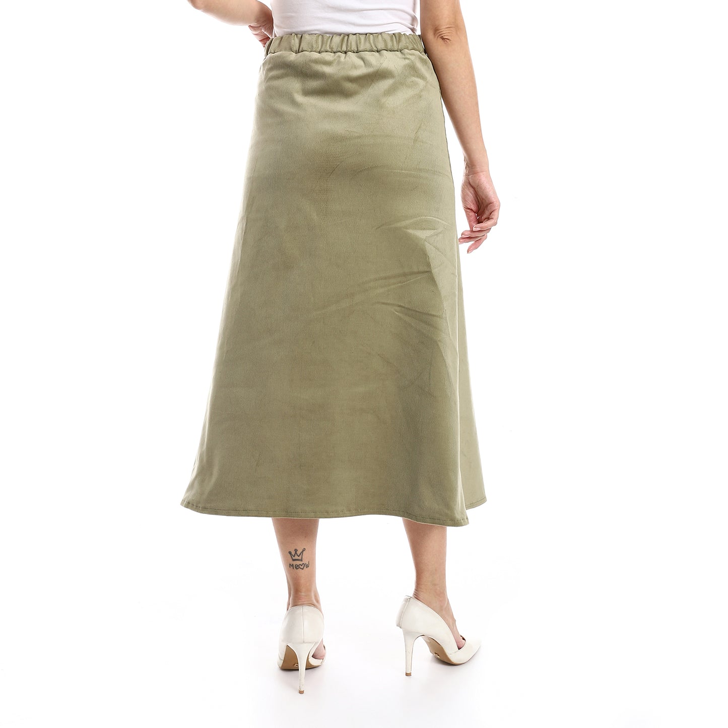 تنورة جميلة بتصميم مضلع وخصر مطاطي للنساء