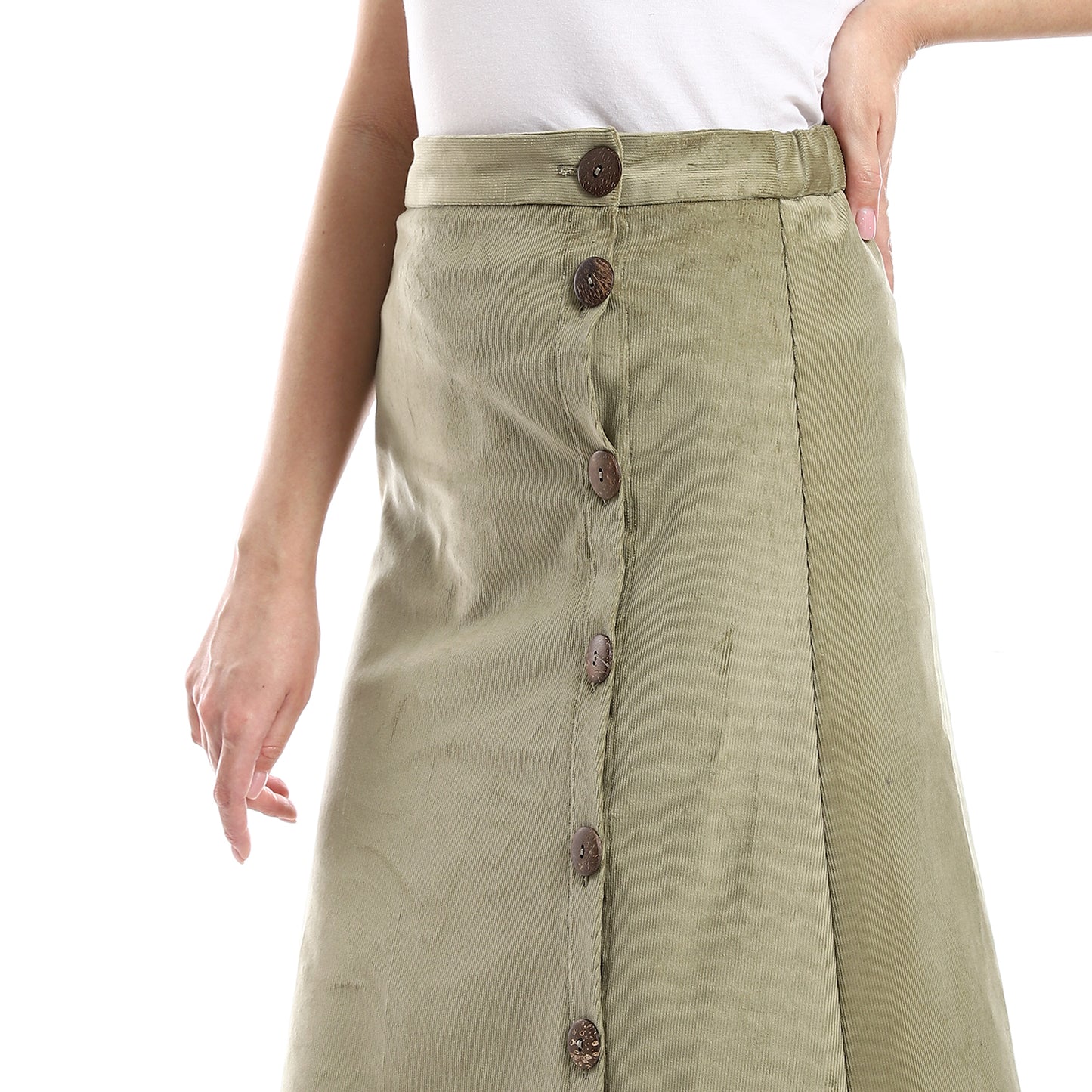 تنورة جميلة بتصميم مضلع وخصر مطاطي للنساء