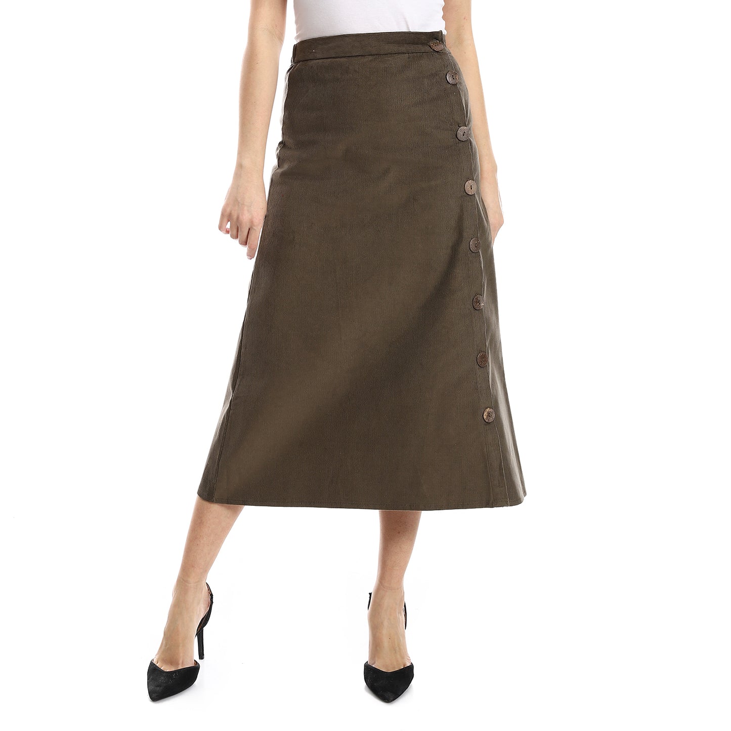 تنورة جميلة بتصميم مضلع وخصر مطاطي للنساء