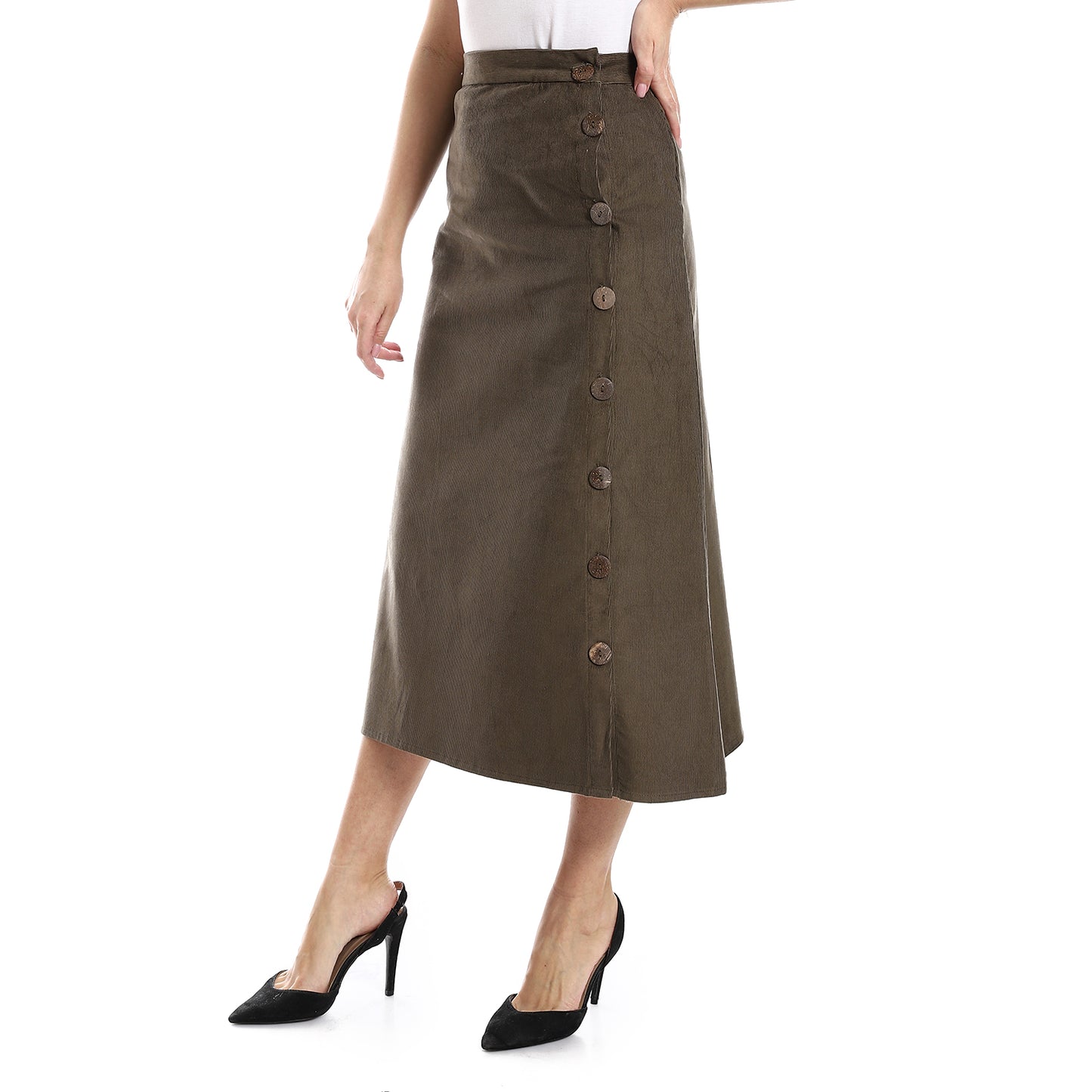 تنورة جميلة بتصميم مضلع وخصر مطاطي للنساء