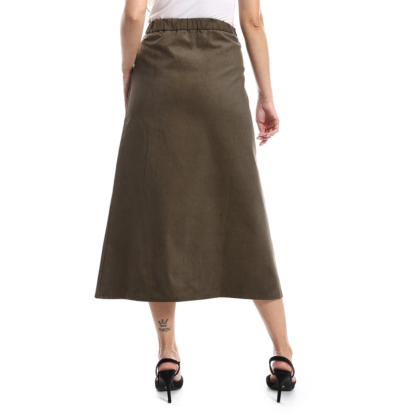 تنورة جميلة بتصميم مضلع وخصر مطاطي للنساء