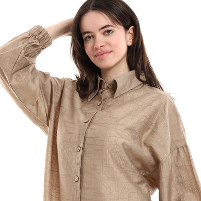 Oversized Button-Down Tunic Shirt