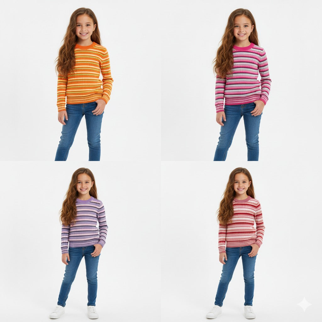 Bundle Round Neck Striped 4 Pieces