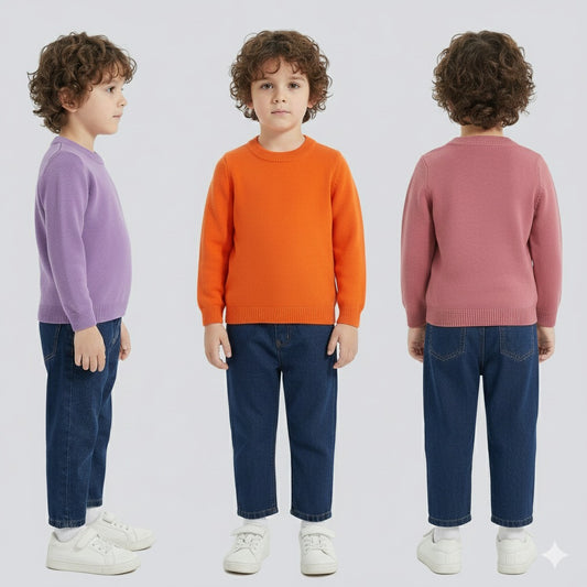 Bundle Solid Round Neck Boucleet 3 Pieces