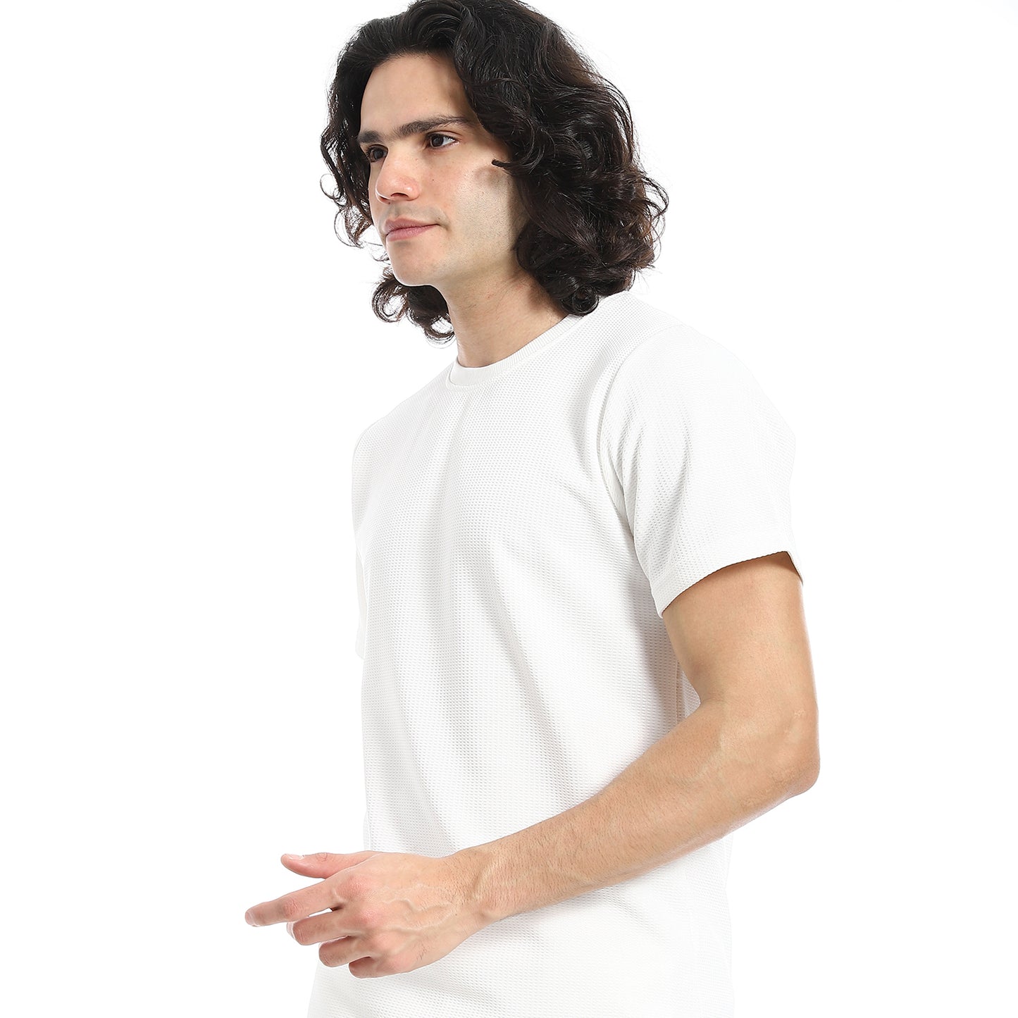 Pique Pattern Slip On T Shirt And Shorts Set