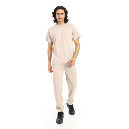 Short Sleeves Slip On T-Shirt and Pants Set