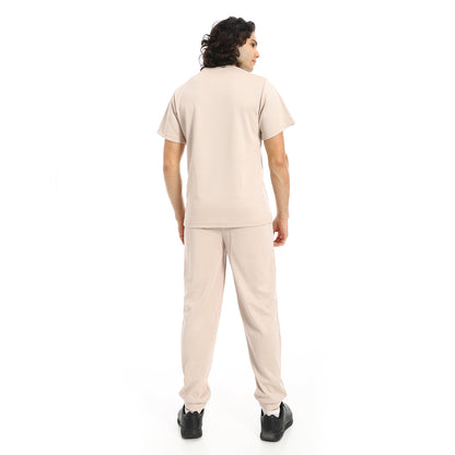 Short Sleeves Slip On T-Shirt and Pants Set
