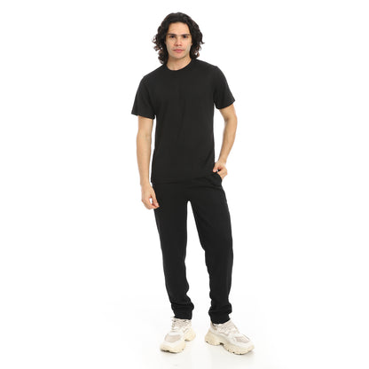 Short Sleeves Slip On T-Shirt and Pants Set