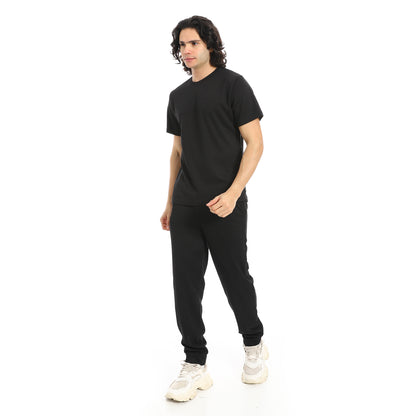 Short Sleeves Slip On T-Shirt and Pants Set