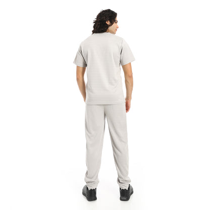 Short Sleeves Slip On T-Shirt and Pants Set