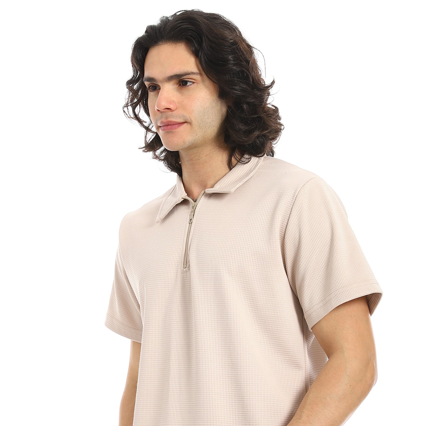 Turn Down Collar Pique T Shirt and Pants Set