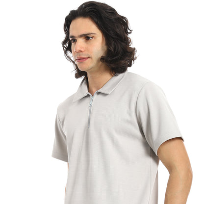 Turn Down Collar Pique T Shirt and Pants Set