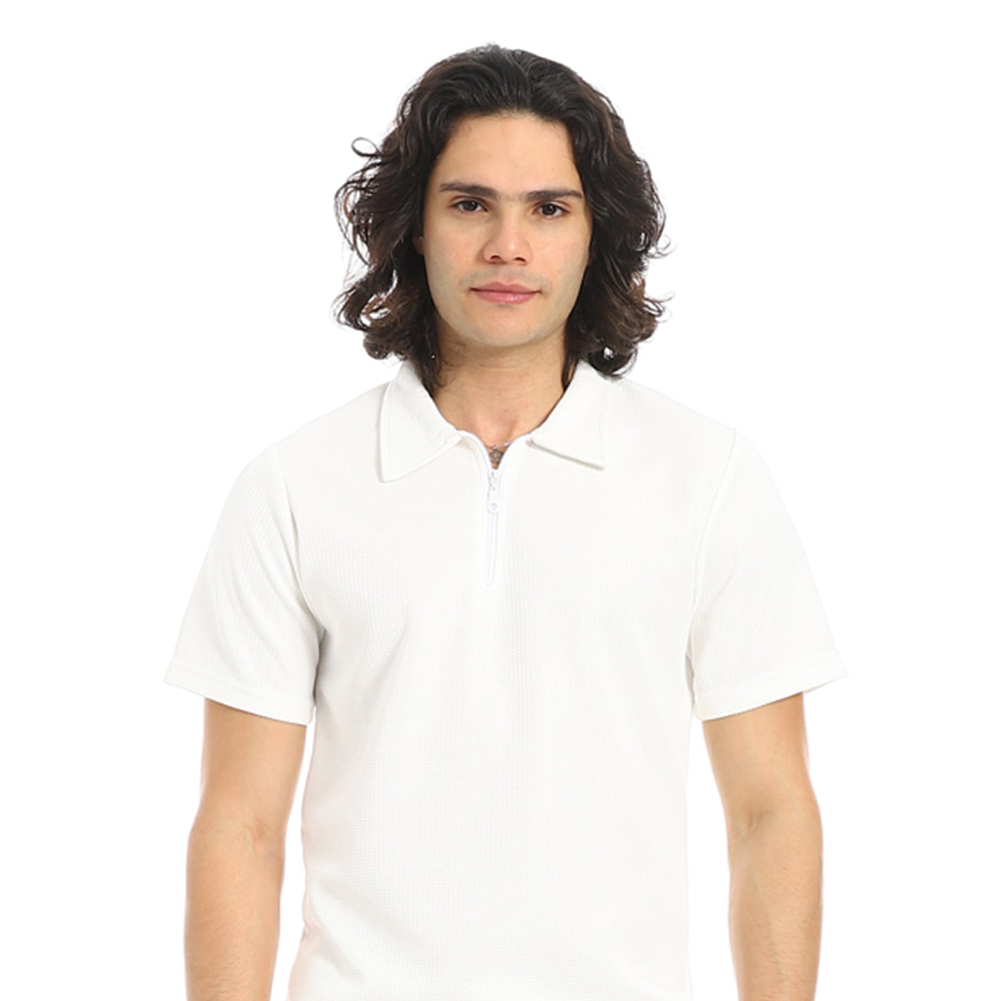 Turn Down Collar Pique T Shirt and Pants Set