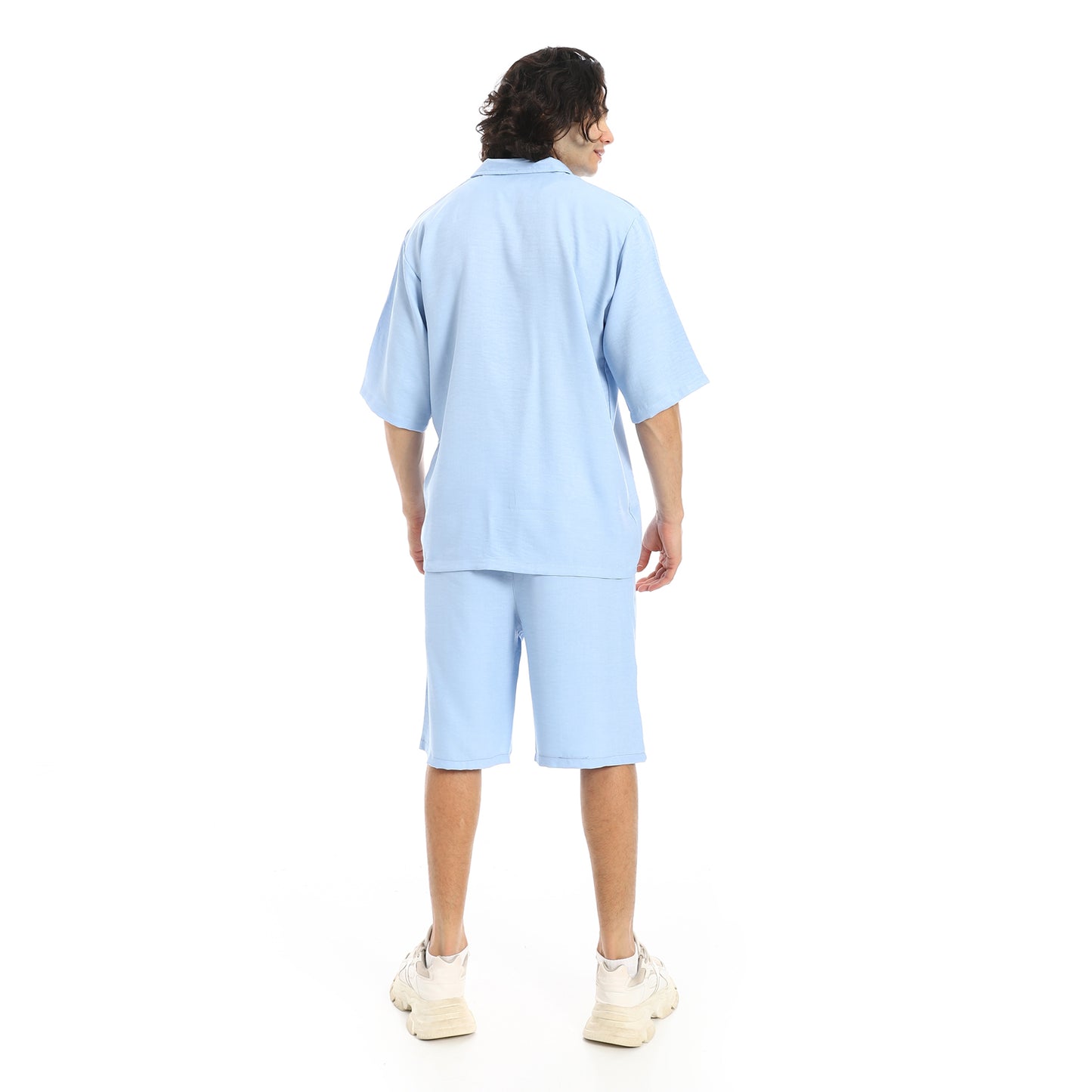 Button Closure Trendy Shirt and Shorts Set
