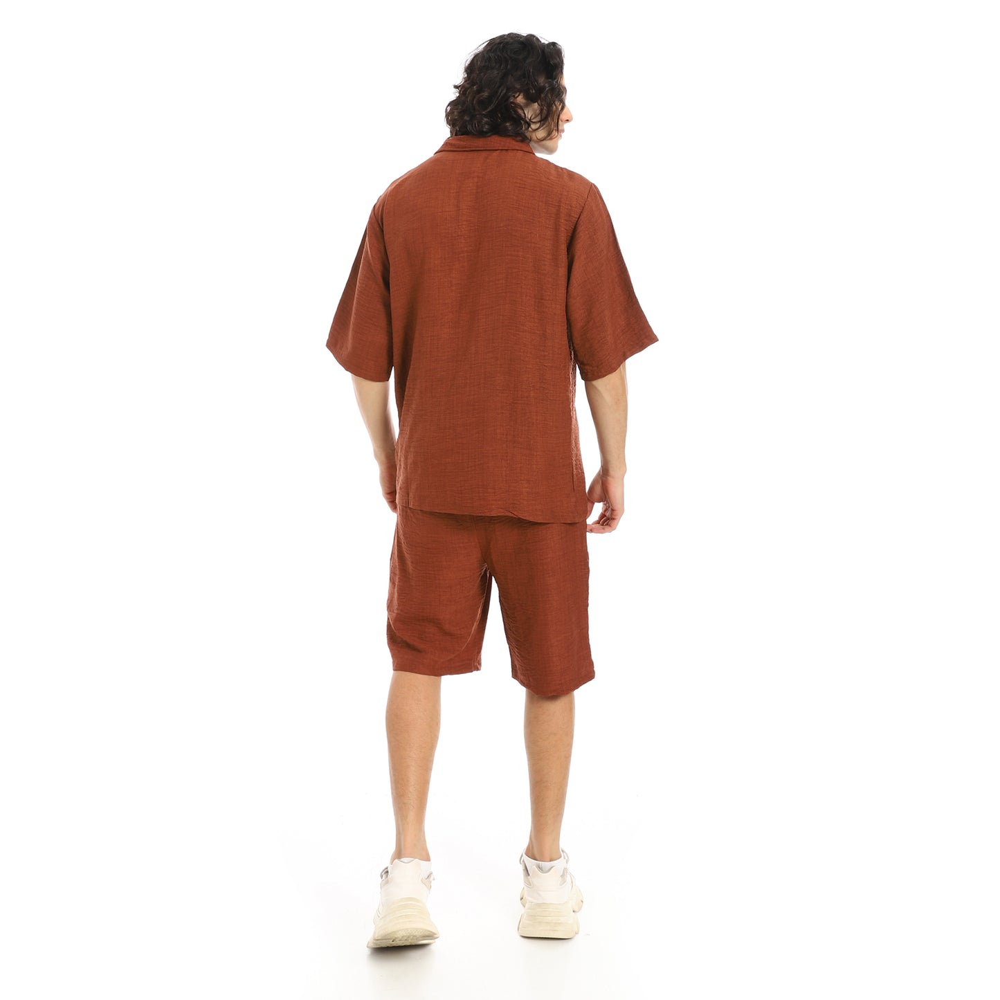 Button Closure Trendy Shirt and Shorts Set