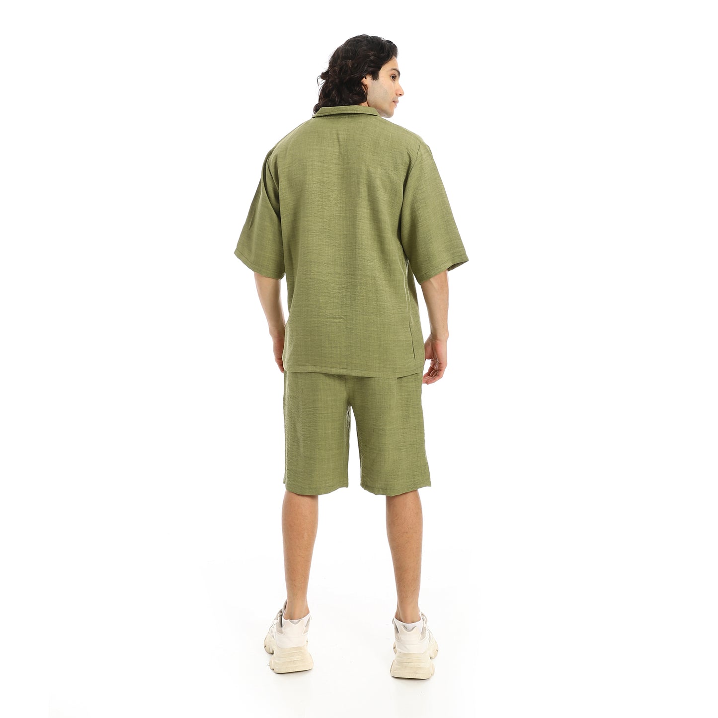 Button Closure Trendy Shirt and Shorts Set