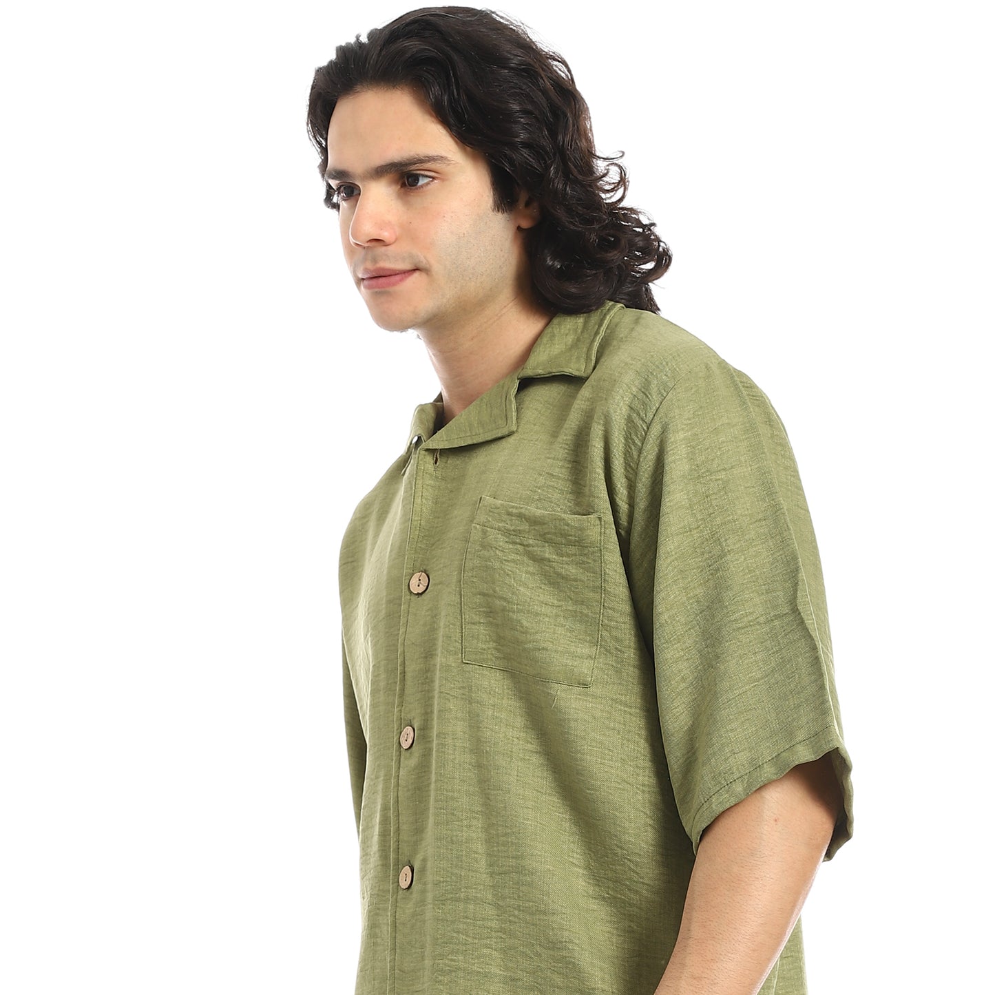 Button Closure Trendy Shirt and Shorts Set