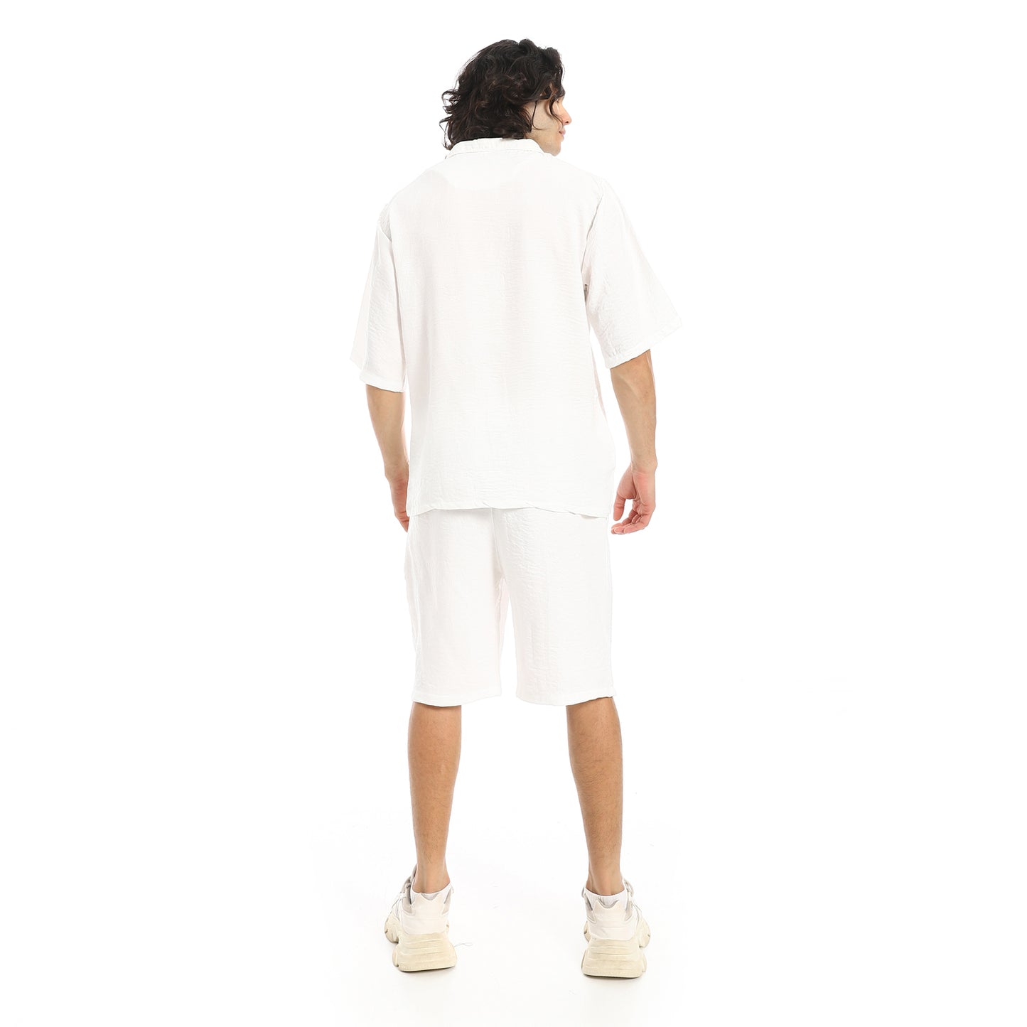 Button Closure Trendy Shirt and Shorts Set
