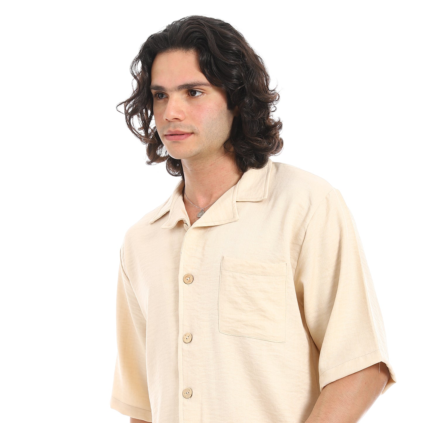 Linen Turn Down Collar Shirt and Pants Set