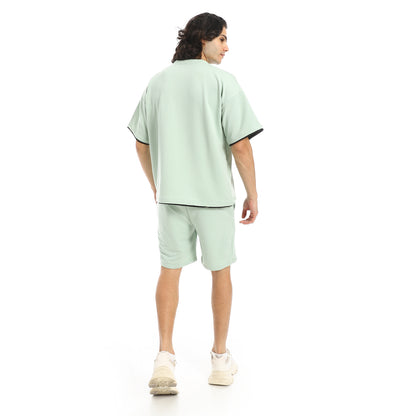 Slip On Printed T Shirt and Shorts Set
