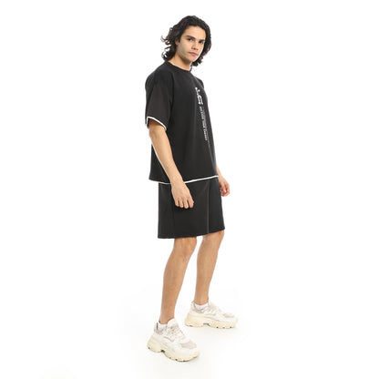 Slip On Printed T Shirt and Shorts Set