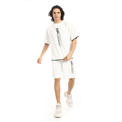 Slip On Printed T Shirt and Shorts Set