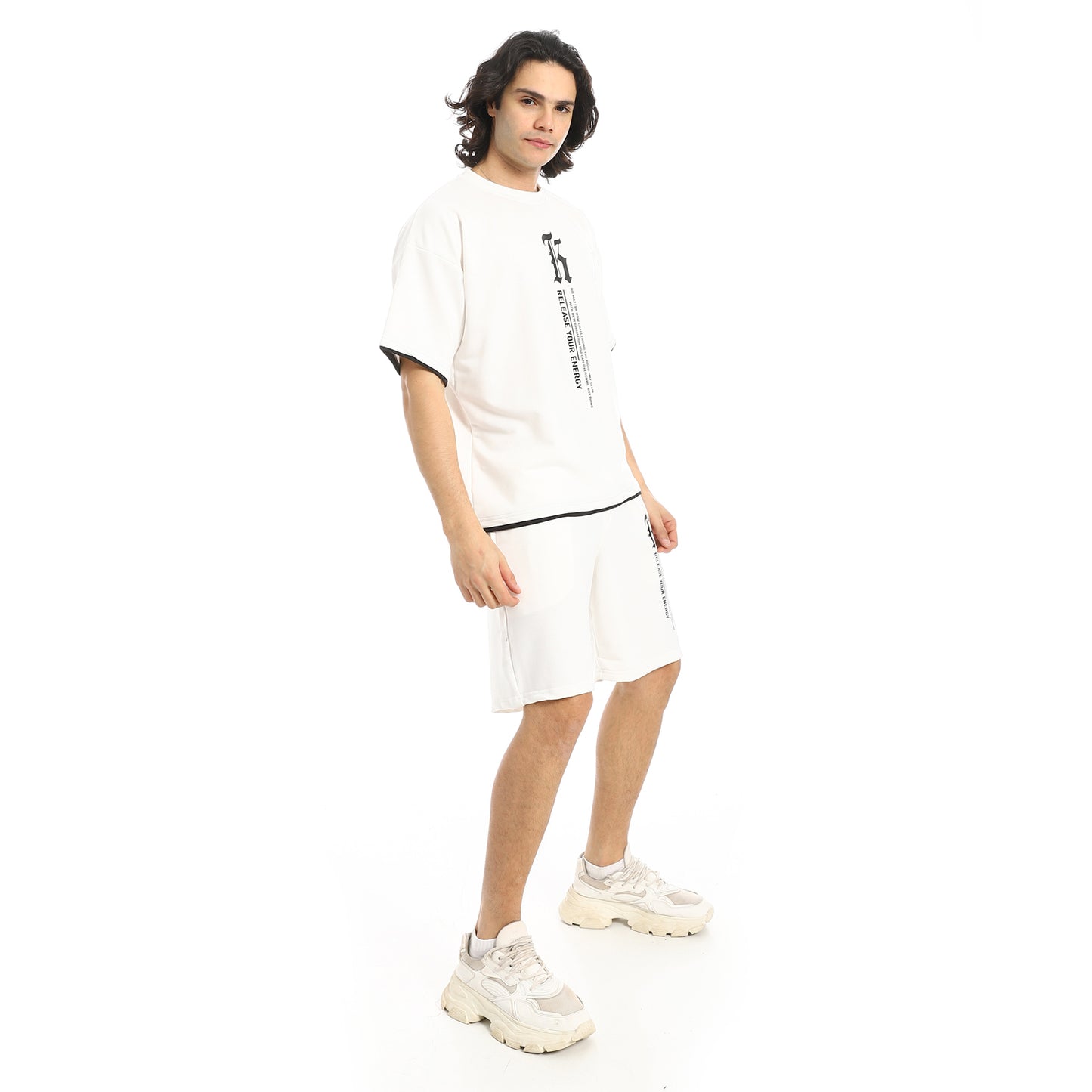 Slip On Printed T Shirt and Shorts Set
