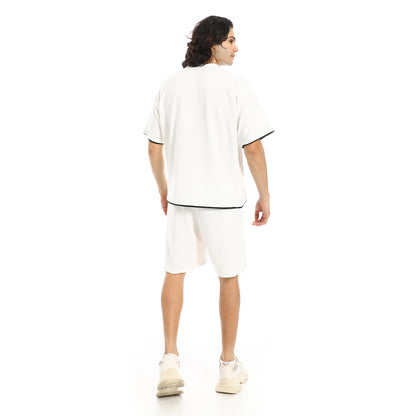 Slip On Printed T Shirt and Shorts Set