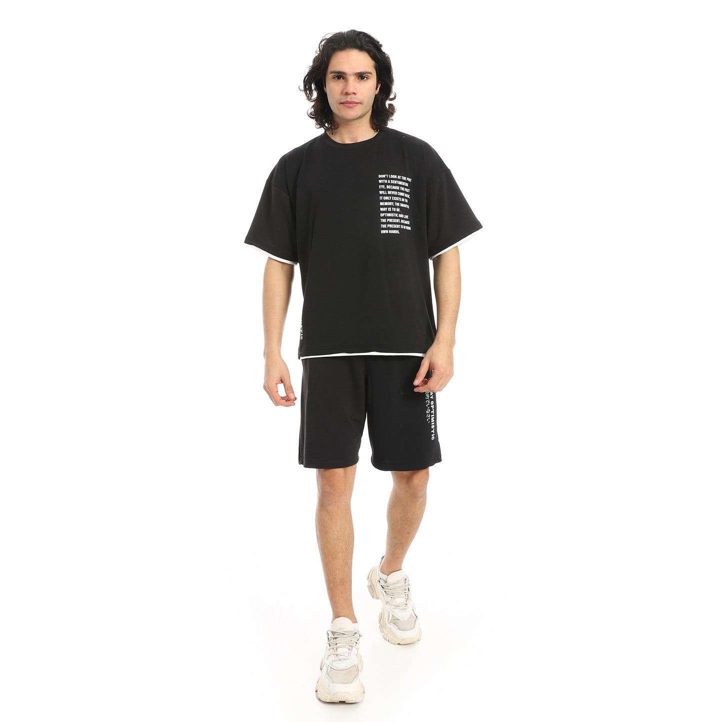 Slip On Printed T Shirt and Shorts Set