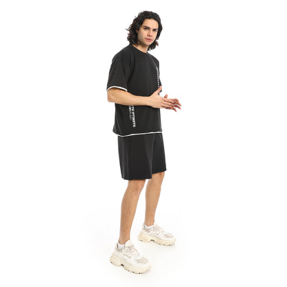 Slip On Printed T Shirt and Shorts Set