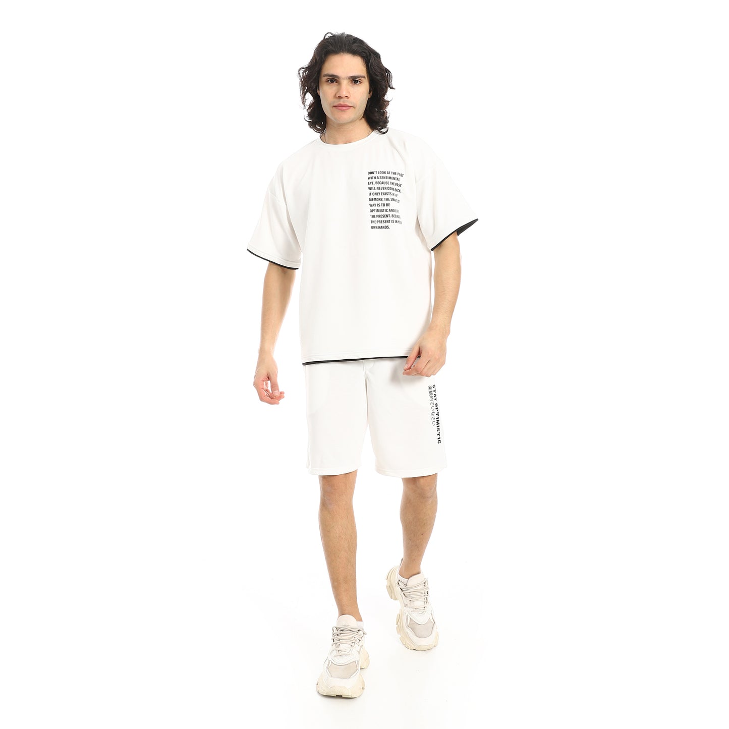 Slip On Printed T Shirt and Shorts Set